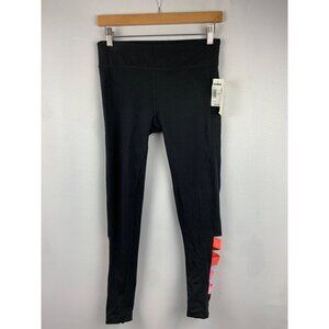 French Laundry Womens Black Leggings With Pink & Red Cut-Out Detail Cotton/Spand